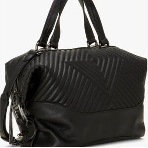 NEW Vince Camuto Tave Satchel – Black Quilted Leather